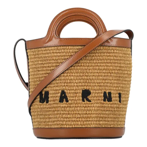 Marni , Tropicalia Mini Bucket Bag ,Brown female, Sizes: ONE SIZE