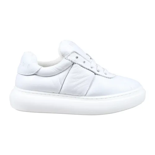 Marni , White Leather Sneakers with Logo ,White female, Sizes:
