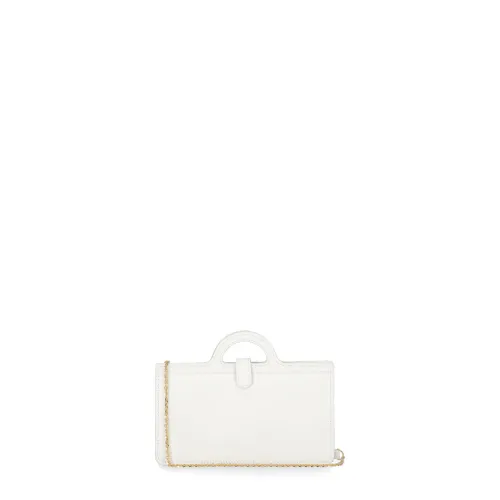 Marni , White Smooth Leather Wallet with Handles and Shoulder Strap ,White female, Sizes: ONE SIZE
