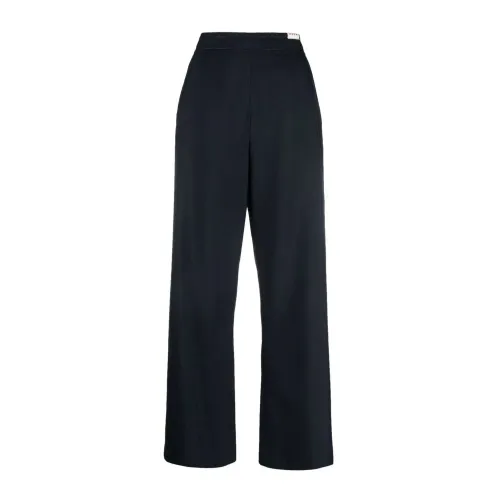 Marni , Wide-Leg Trousers with High Waist ,Blue female, Sizes: