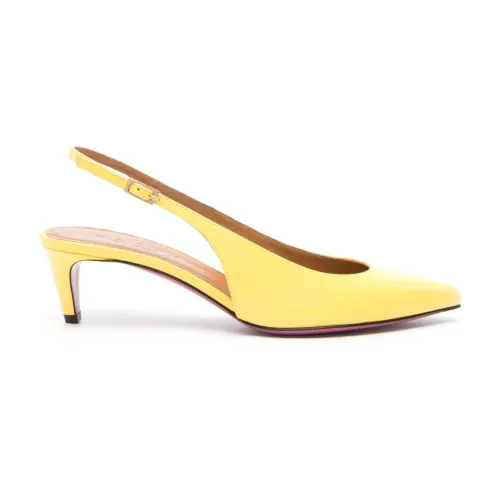 Marni , Yellow Mid Heel Slingback Strap ,Yellow female, Sizes: