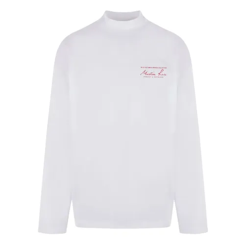 Martine Rose , Logo Print Long Sleeve T-shirt ,White male, Sizes: