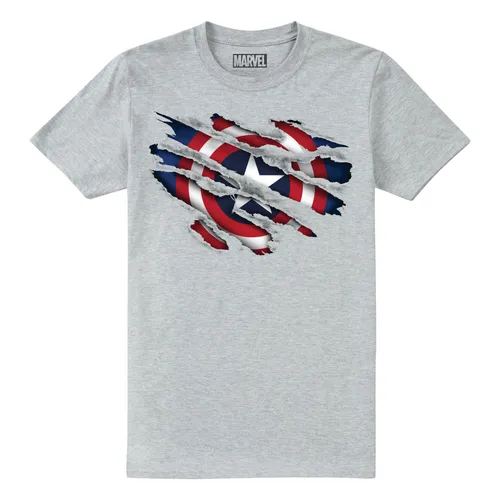 Marvel Boy's Captain America Torn T-Shirt