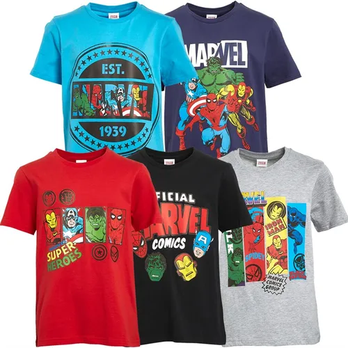Marvel Boys Five Pack T-Shirts Multi
