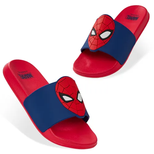 Marvel Boys Sliders Sizes 10-2 Spiderman Kids Anti Slip