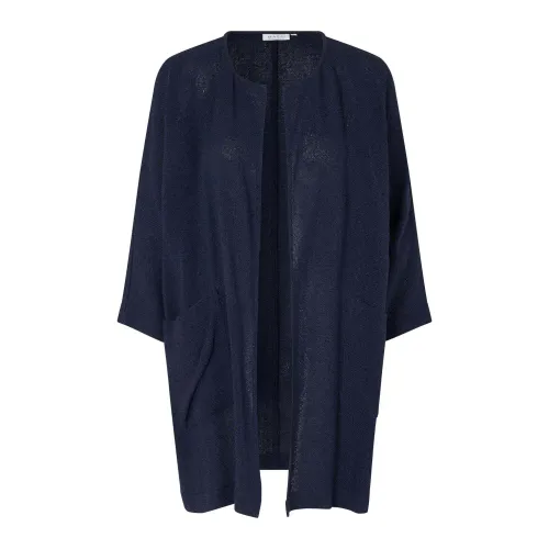 Masai , Open-Front Jacket with ¾ Sleeves ,Blue female, Sizes: