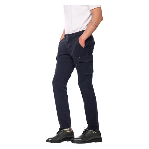 Mason's , Slim Fit Gabardine Cargo Pant ,Blue male, Sizes: