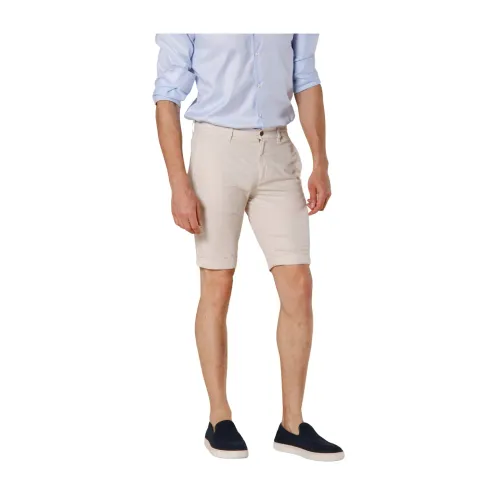 Mason's , Stretch Gabardine Bermuda Shorts - Regular Fit ,Beige male, Sizes: