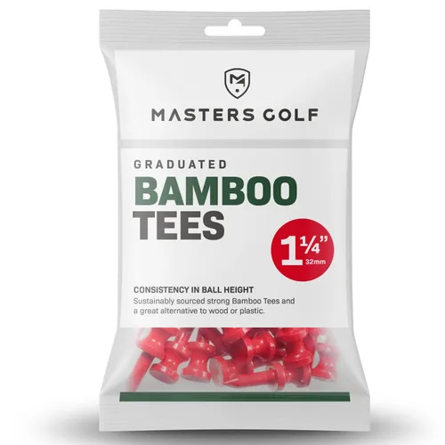 Masters Bamboo Graduated Golf Castle Tees Red