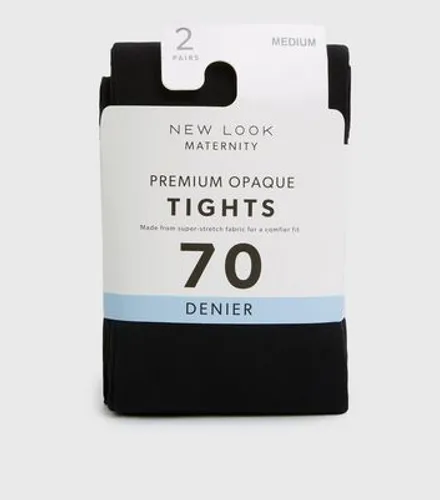 Maternity 2 Pack Black 70 Denier Premium Opaque Tights New Look