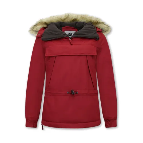 Matogla , Anorak Short Parka Jacket Women - 8691 ,Red female, Sizes: