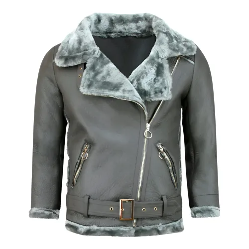 Matogla , Shearling Jacket Women - Leather Jacket ,Gray female, Sizes: