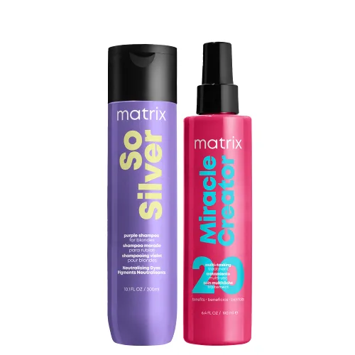 Matrix Blonde Hair Care Duo with So Silver Purple Shampoo