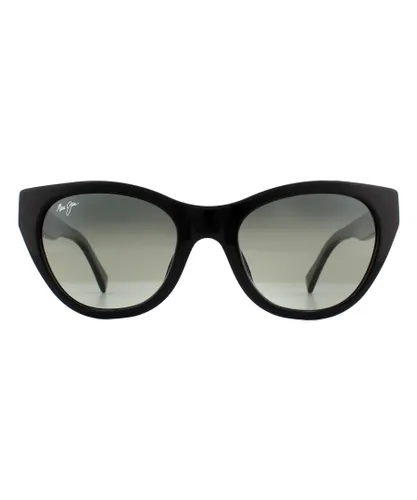 Maui Jim Cat Eye Womens Black with Transparent Grey Neutral Polarized Sunglasses - One