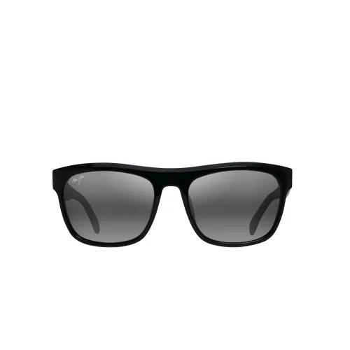 Maui Jim , Men's Square Acetate Sunglasses with Dual Gradient Mirror Lenses ,Black male, Sizes: