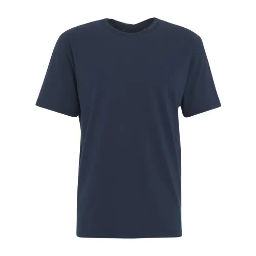 Mauro Grifoni , Double Edge Crew Neck T-shirt ,Blue male, Sizes: