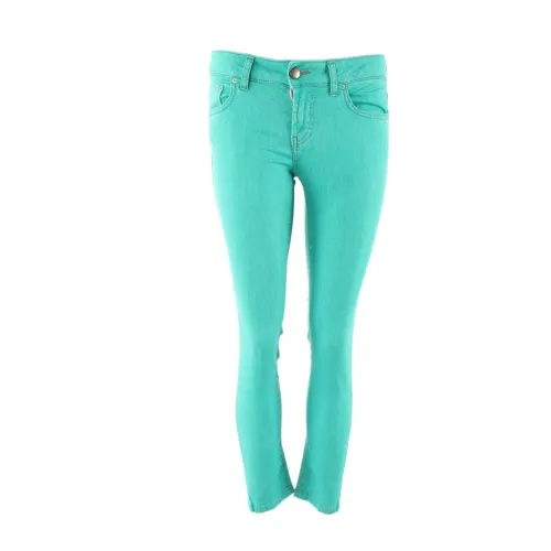 Mauro Grifoni , Green Skinny Capri Jeans for Women ,Green female, Sizes: