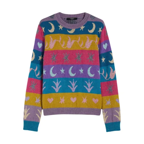 Max Mara , Alpaca and Wool Crewneck Sweater ,Multicolor female, Sizes: