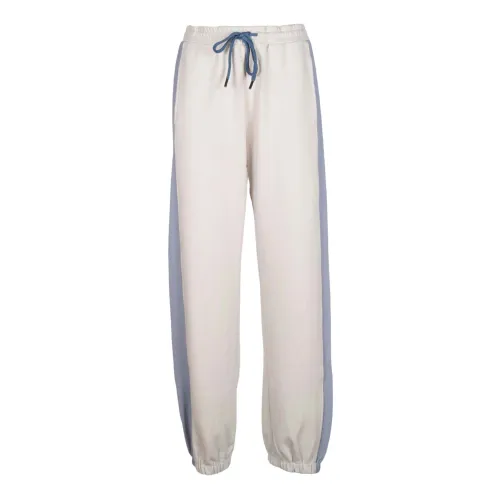 Max Mara , Beige Blue Markus Sweatpants Elastic Cotton ,Beige female, Sizes: