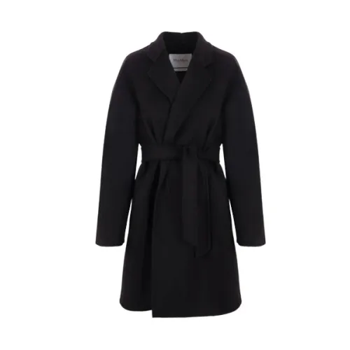 Max Mara , Black Cashmere Wrap Coat ,Black female, Sizes: