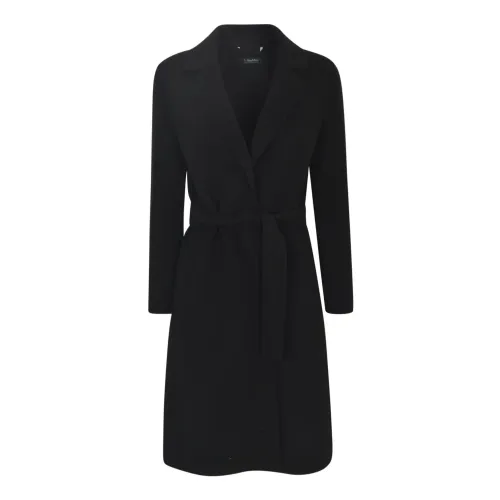 Max Mara , Black Wool Jacket with Notched Lapels ,Black female, Sizes: