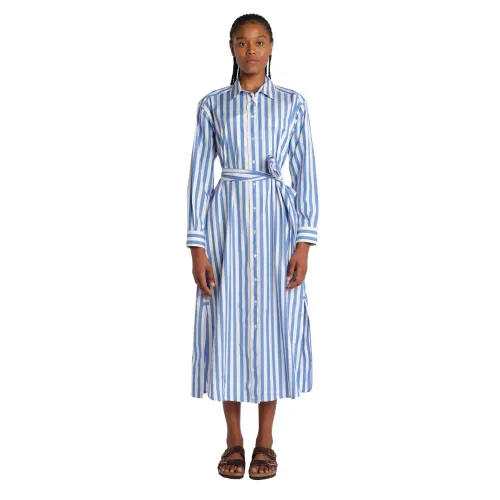 Max Mara , Blue Striped Chemisier Dress Falasco ,Multicolor female, Sizes: