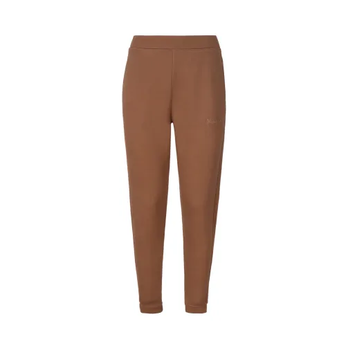 Max Mara , Brown Cotton Blend Tamaro Trousers ,Brown female, Sizes: