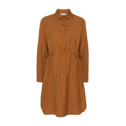 Max Mara , Brown Leather Dresses ,Brown female, Sizes: