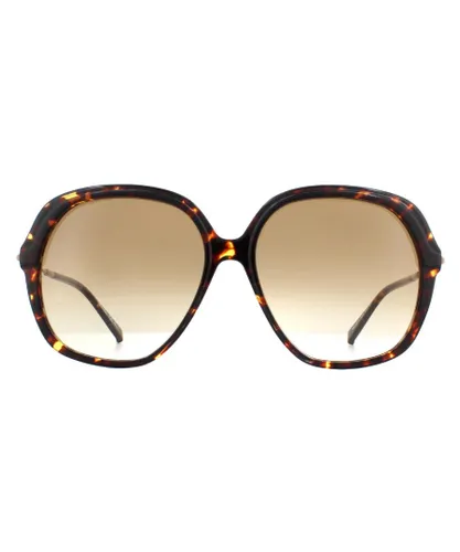 Max Mara Cat Eye Womens Havana Brown Gradient Sunglasses - One