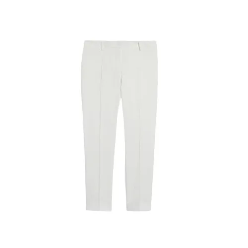 Max Mara , Cecco Leather Slim-Fit Pants ,White female, Sizes: