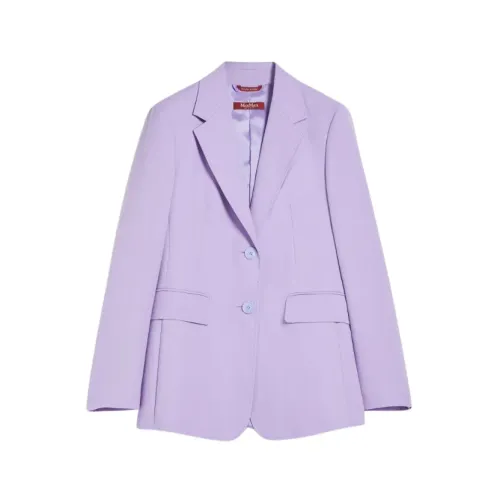 Max Mara , Crepe Blazer with Button Closure ,Purple female, Sizes:
