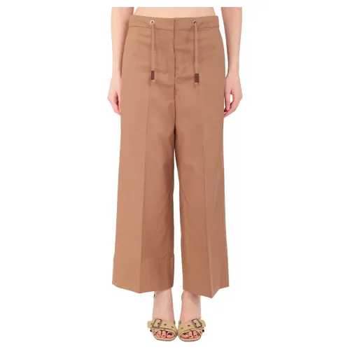Max Mara , Cropped Trousers ,Brown female, Sizes: