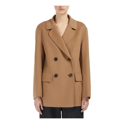 Max Mara , Double-Breasted Jacket ,Brown female, Sizes: