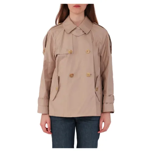 Max Mara , Double-breasted trench coat with water-repellent twill ,Beige female, Sizes: