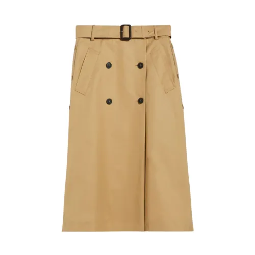 Max Mara , Flared Wrap Midi Skirt ,Beige female, Sizes: