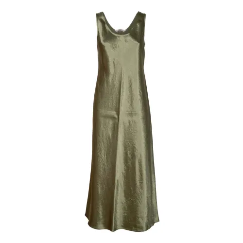 Max Mara , Green Satin Talete Dress ,Green female, Sizes: