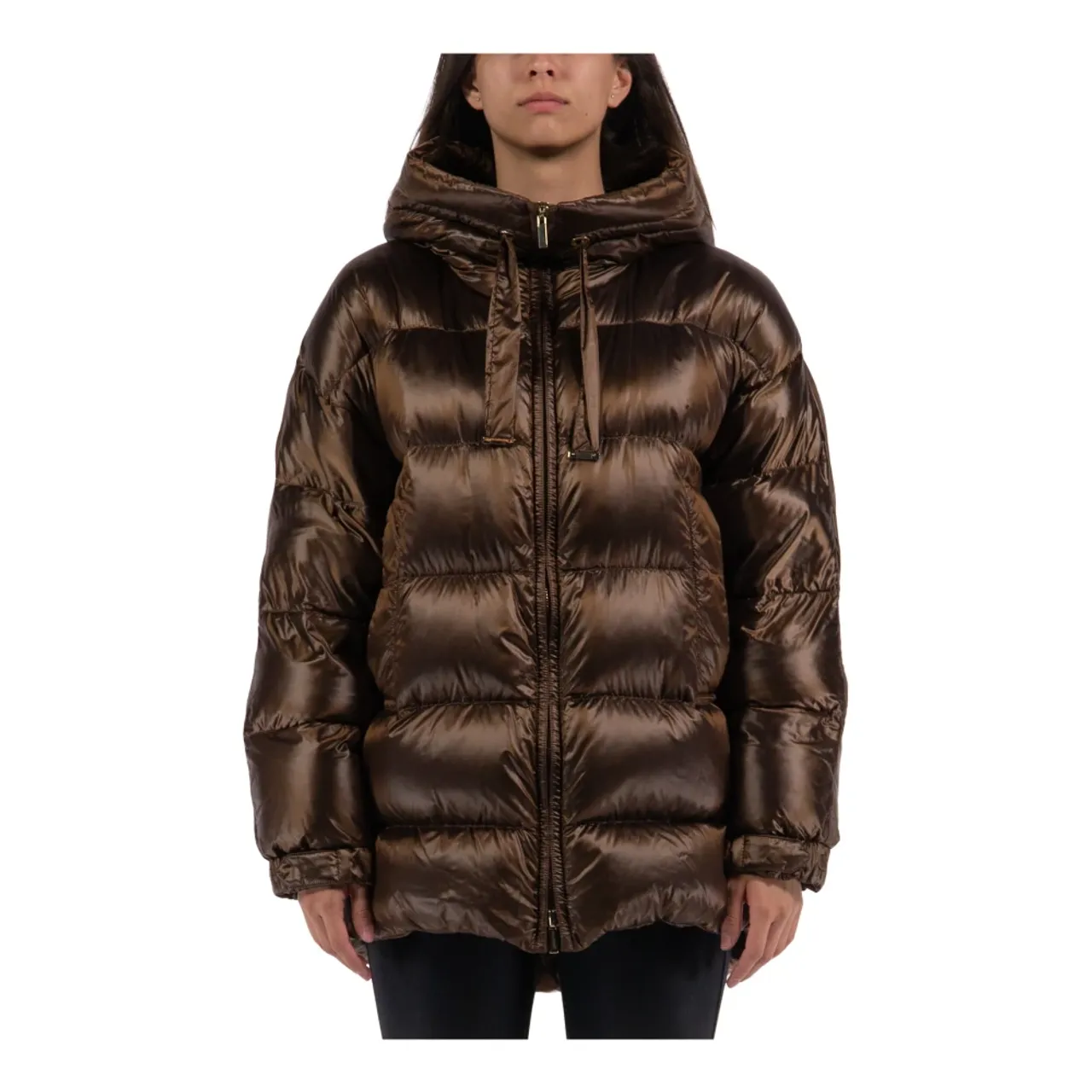 Max Mara , Hooded Jacket ,Brown female, Sizes: