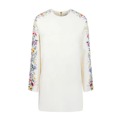 Max Mara , Ivory Floral Print Mini Dress ,White female, Sizes: