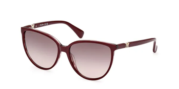 Max Mara MM0045 69T Women's Sunglasses Burgundy Size 58
