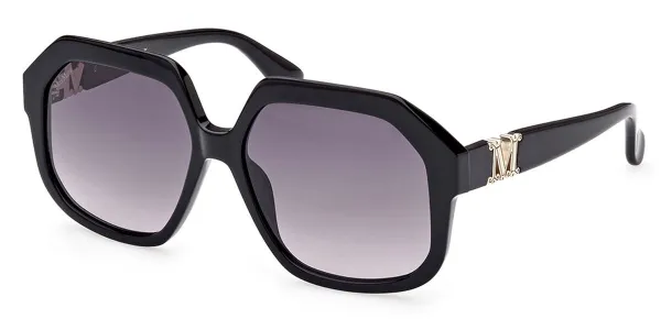 Max Mara MM0056 EMME12 01B Women's Sunglasses Black Size 57