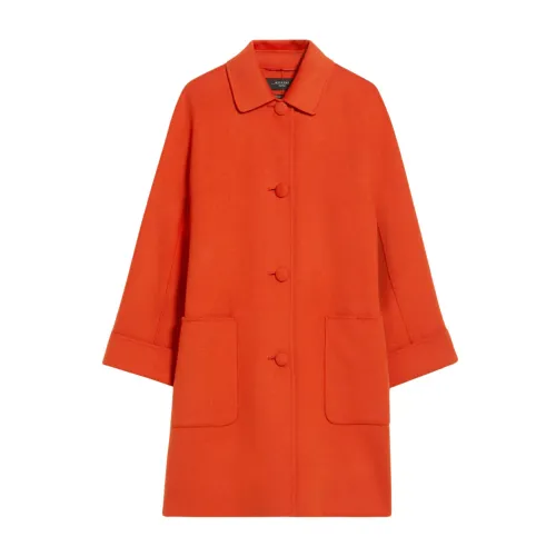 Max Mara , Short Wool Coat Double Fabric ,Orange female, Sizes: