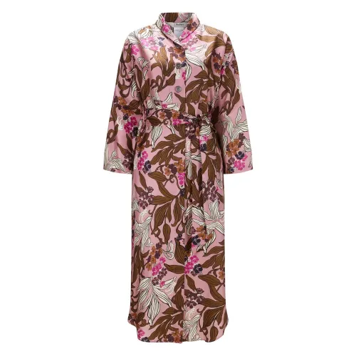 Max Mara , Silk Tahiti Flower Shirt Dress ,Pink female, Sizes: