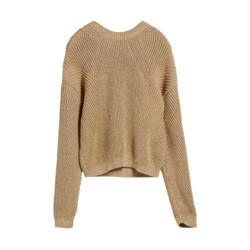 Max Mara Studio , Golden Sweaters for Studio Style ,Beige female, Sizes: