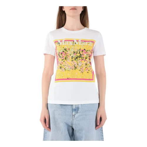 Max Mara Studio , Rita Cotton Jersey T-shirt ,White female, Sizes: