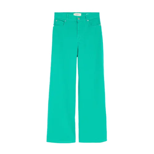 Max Mara , Stylish Leather Trousers ,Green female, Sizes: