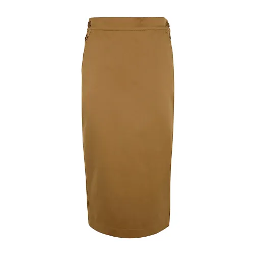 Max Mara , Tan Antidrop Cotton Skirt ,Brown female, Sizes: