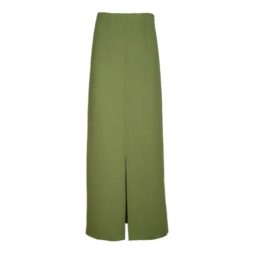 Max Mara , Verde Jersey Skirt with Front Slit ,Green female, Sizes: