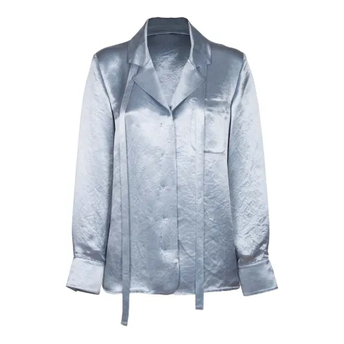 Max Mara , Vignola Dust Satin Shirt ,Gray female, Sizes: