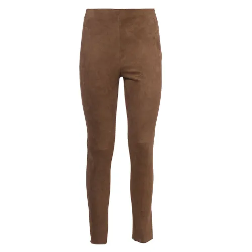 Max Mara Weekend , Bahamas Leather Pants ,Brown female, Sizes: