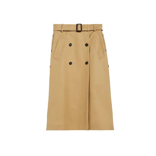 Max Mara Weekend , Beige Cotton Midi Skirt with Buttons ,Beige female, Sizes: